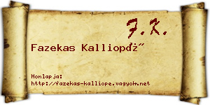 Fazekas Kalliopé névjegykártya